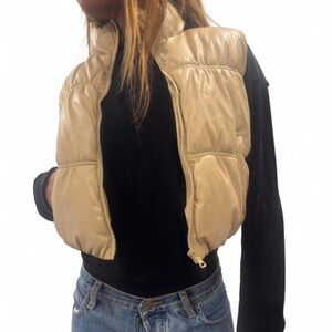 Love Tree Cropped Puffer Vest